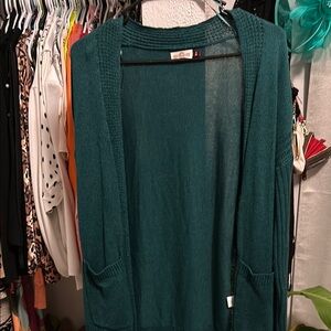 Soho Green Cardigan Lightweight Open Front Style